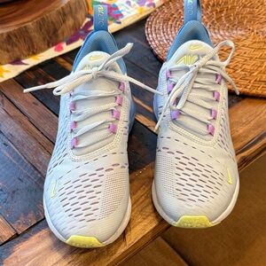 Nike Sneakers in blue with Yellow and Purple Accents